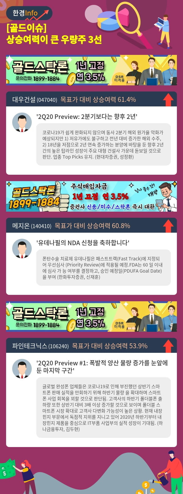 [골드이슈] 상승여력이 큰 우량주 3선