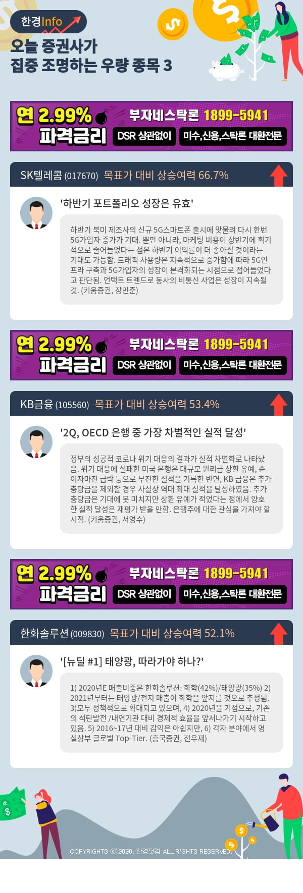 [포커스]오늘 증권사가 집중 조명하는 우량 종목 3