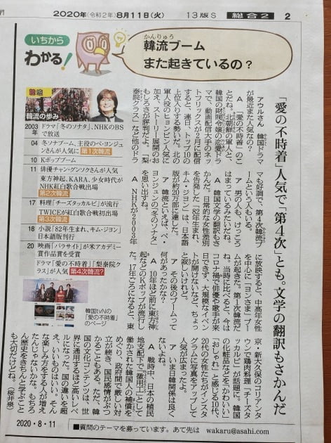 日 대표 일간지 "'사랑의 불시착'으로 일본서 '4차 한류' 조짐"