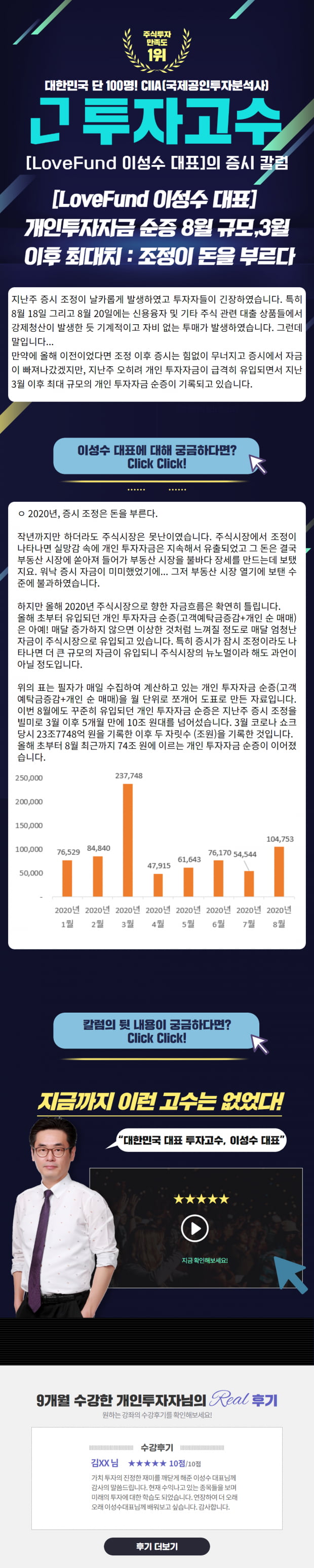 [Lovefund 이성수대표 증시 칼럼] 조정이 돈을 부른다. 확인 check!