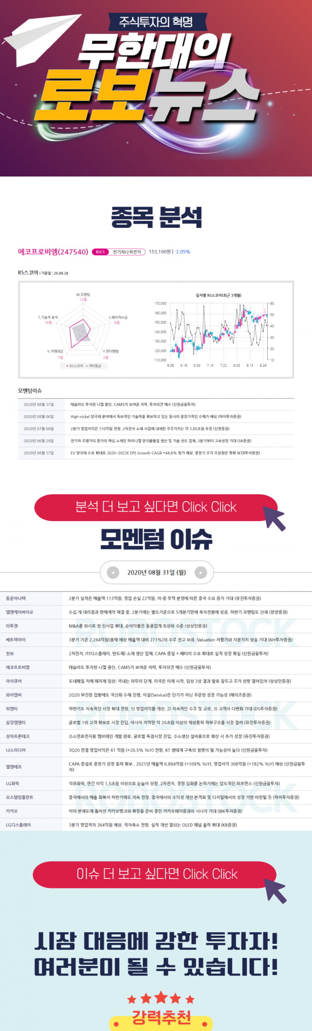 [오후 로보뉴스] 현재 주력은 역시 전기차! 미래 산업의 쌀 2차전지 주도주는? Click!