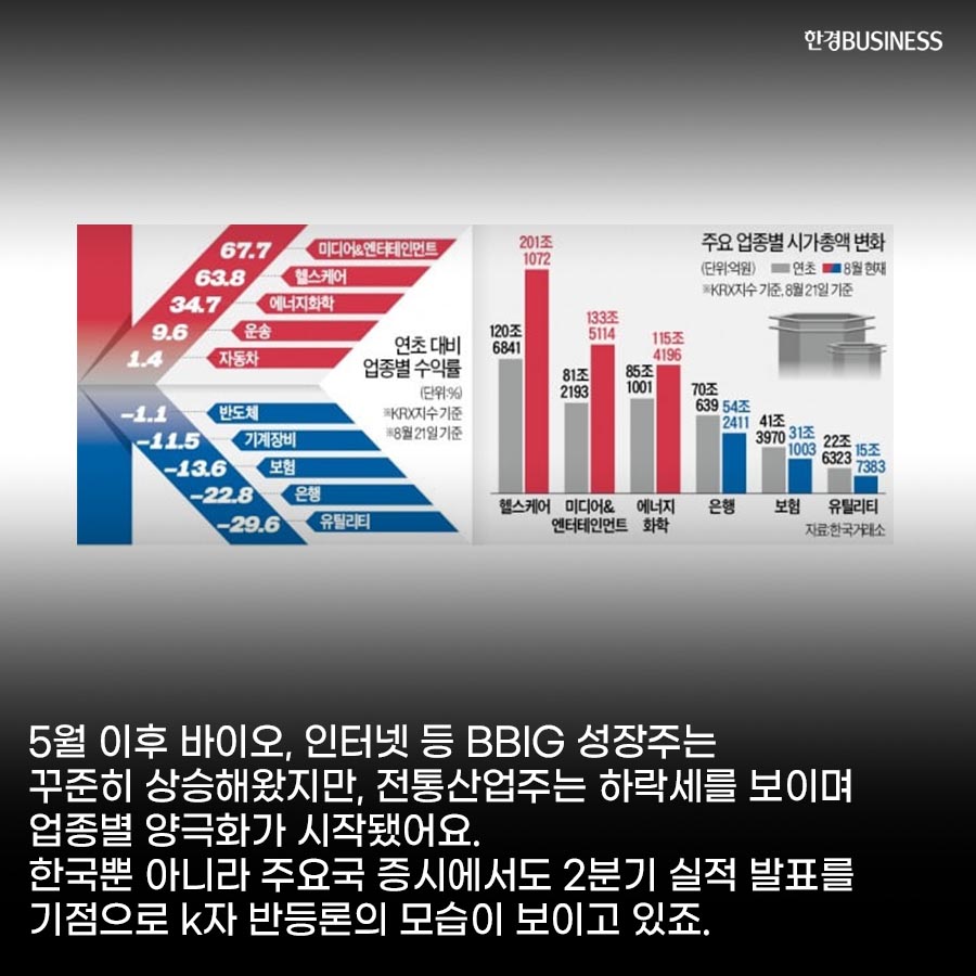 [카드뉴스] 주도주만 살아남는 주식시장, 양극화 따른 K자형 회복 현실로?