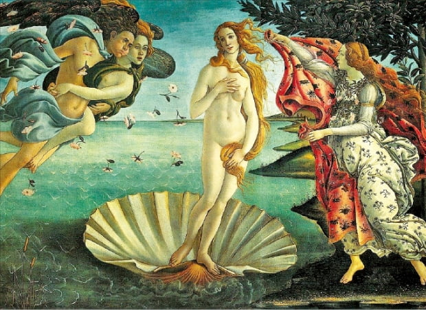 이탈리아 피렌체 출신 화가 산드로 보티첼리가 지중해를 배경으로 그린 ‘비너스의 탄생’. 