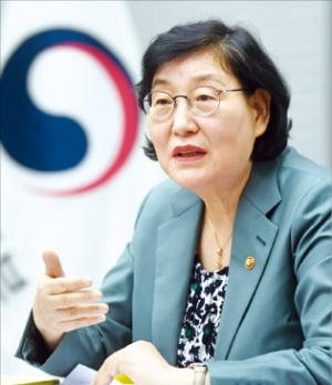 이정옥 여성가족부 장관은 13일 정부서울청사에서 “성평등 문화를 확산시키기 위해 더 적극적으로 목소리를 내겠다”고 말했다.  허문찬 기자  sweat@hankyung.com 