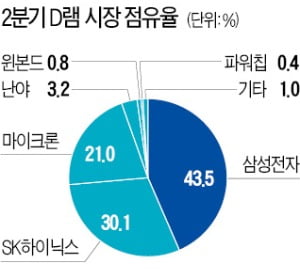 힘겹게 치켜올린 D램 점유율