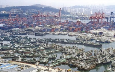 [포토] 초강력 태풍 '바비' 북상…부산항 피신한 선박들