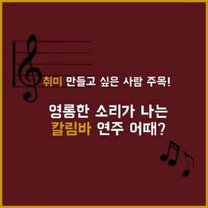 영롱한 소리가 나는 칼림바 한번 배워볼까?