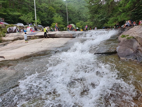 곡성 피서지 도림사 계곡, 저수지 물 끌어올려 물부족 해결