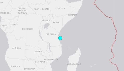 동아프리카 탄자니아 앞바다 규모 6.0 지진