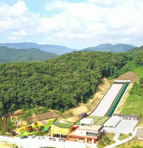 레인 100ｍ짜리 칠곡보 사계절 썰매장 개장