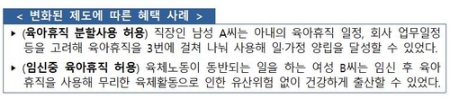 육아휴직 세번 나눠 쓸수 있고 임신중에도 가능…정부 추진 계획