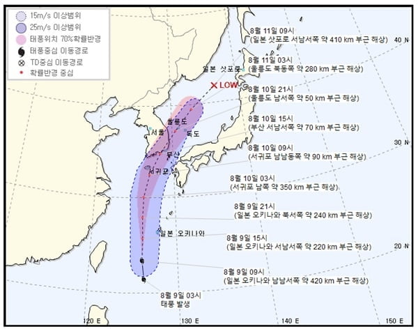 5호 태풍 장미, 내일 남해안 상륙…최대 500㎜ 폭우