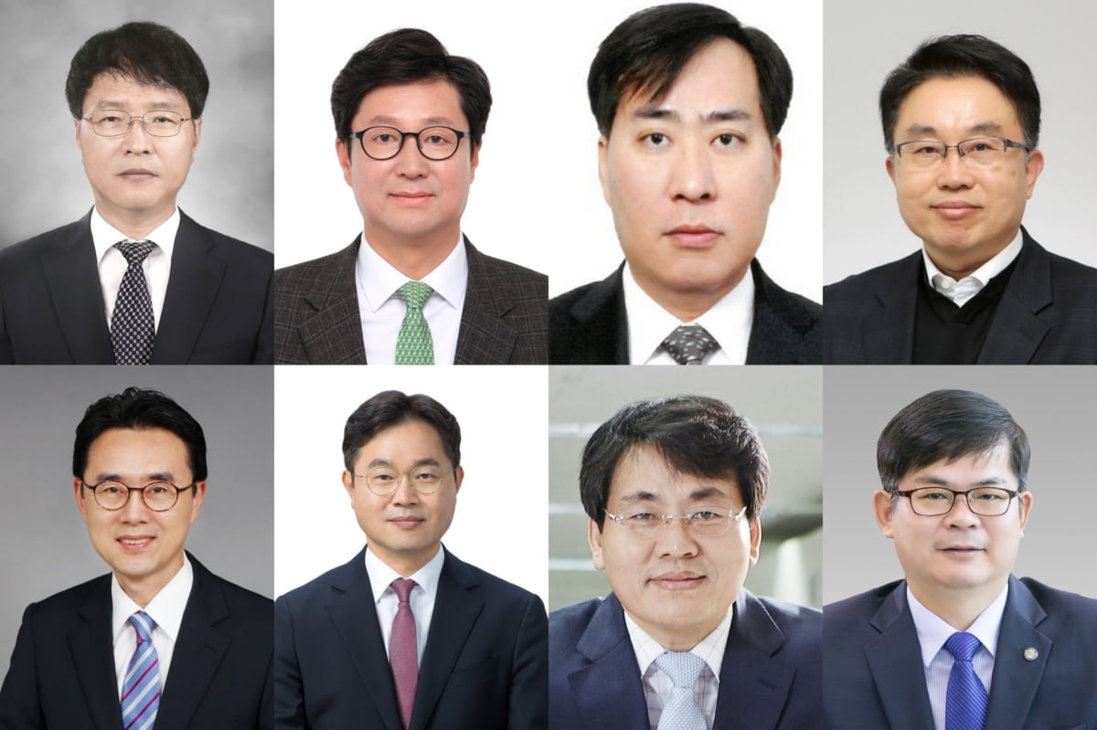 왼쪽 위부터 김용래 특허청장, 김재신 공정거래위 부위원장, 박준영 해수부 차관, 양충모 새만금개발청장, 이강섭 법제처장, 이남우 국가보훈처 차장, 이재영 행안부 차관, 허태웅 농촌진흥청장