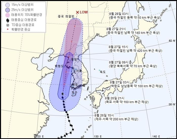 제8호 태풍 `바비` 경로 (사진=기상청)