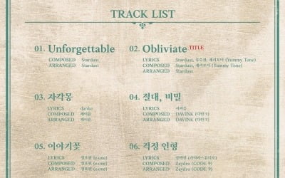 러블리즈, 미니 7집 트랙리스트 공개…타이틀곡은 'Obliviate'