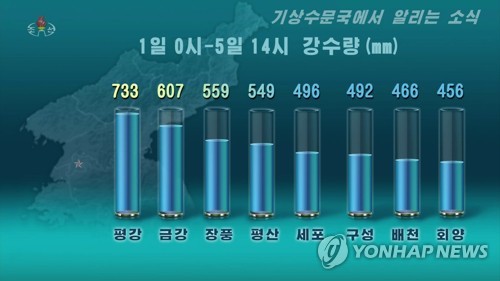 북한도 18일째 끝없는 장마…"경고수위 초과, 방출량 많아진다"(종합2보)