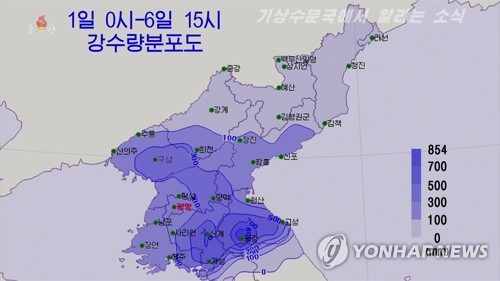 북한 일부지역에 엿새간 1년치 폭우…평양 대동강 '빨간불'