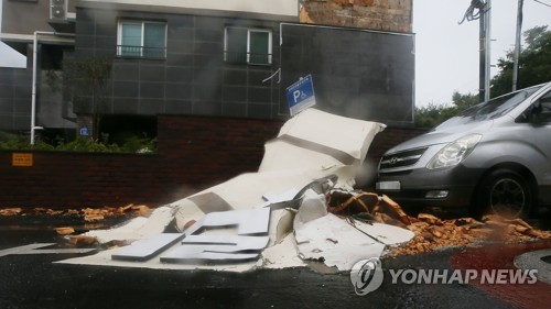 쓰러지고 꺾이고 떨어지고…'바비' 강풍에 피해 속출(종합2보)