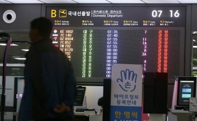 태풍 '장미' 영향에 제주공항 항공기 22편 무더기 결항