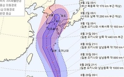 태풍 '마이삭' 강해지면서 북상 중…내달 3일 부산까지 올라온다