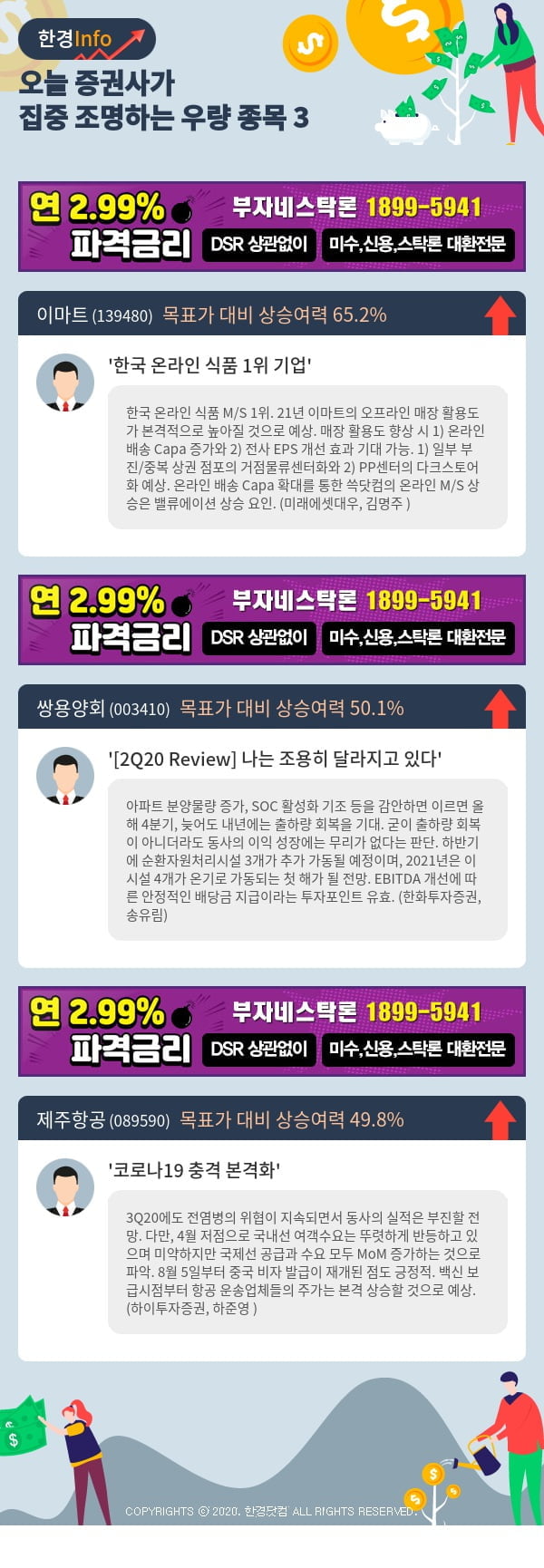 [포커스]오늘 증권사가 집중 조명하는 우량 종목 3