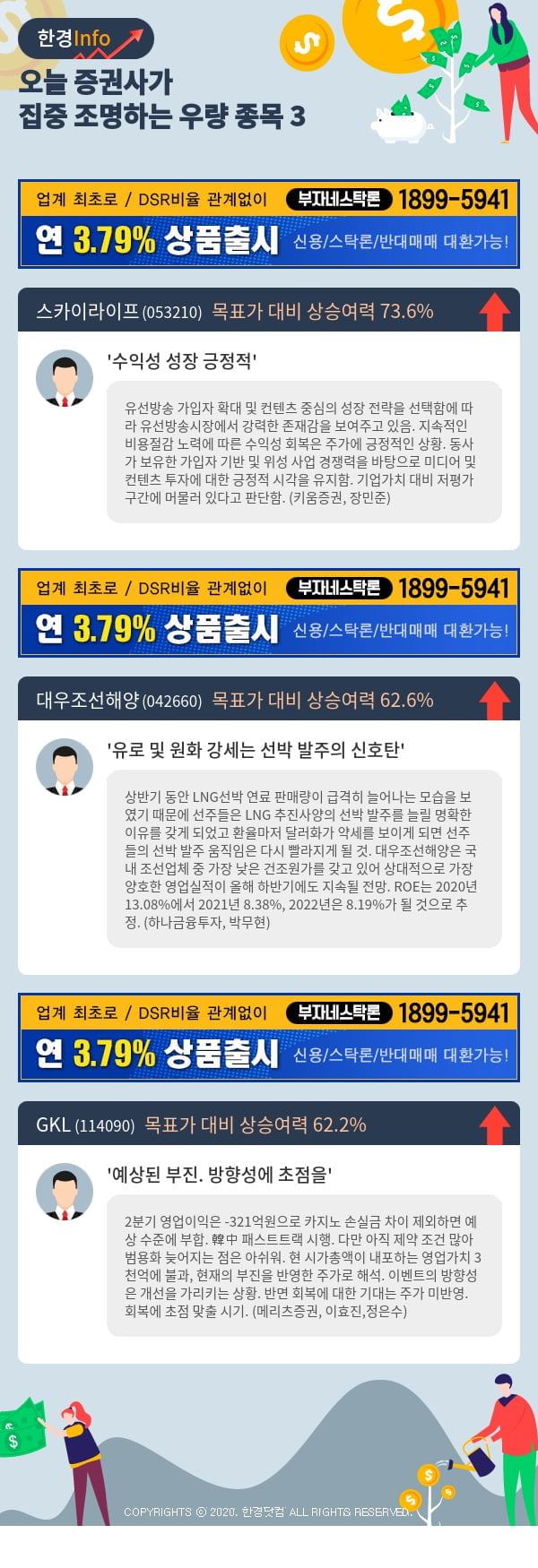 [포커스]오늘 증권사가 집중 조명하는 우량 종목 3