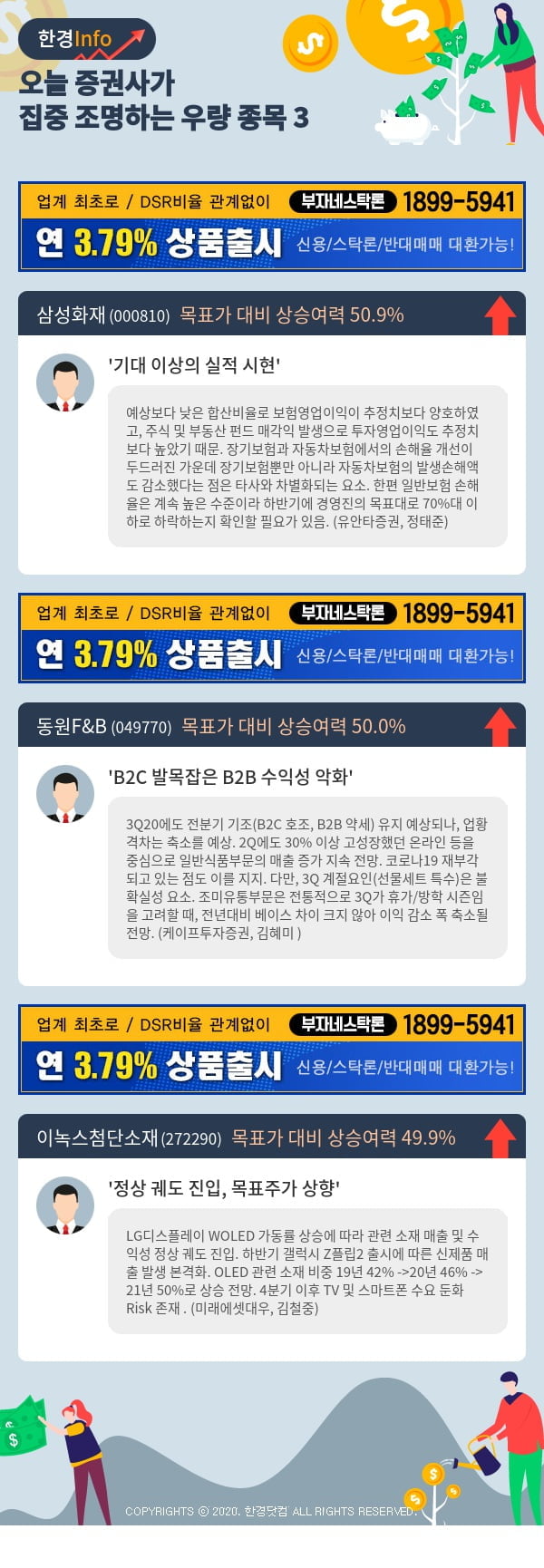 [포커스]오늘 증권사가 집중 조명하는 우량 종목 3