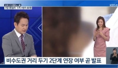 KBS 방송사고…코로나 뉴스 중 폰 보던 기상캐스터 등장 [영상]
