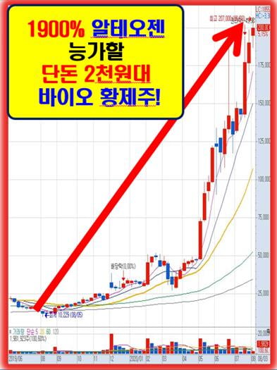 2020년 주목해야될 단돈 2천원대 바이오 황제주!