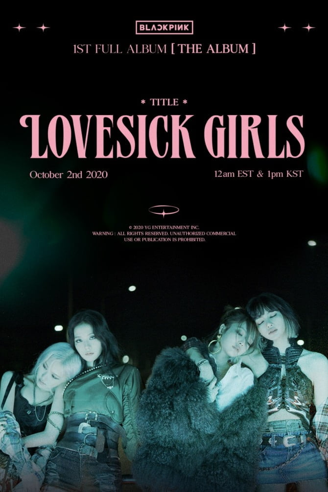 블랙핑크, 첫 정규앨범 타이틀곡 제목은 `Lovesick Girls`…방황하는 청춘의 심상 전해