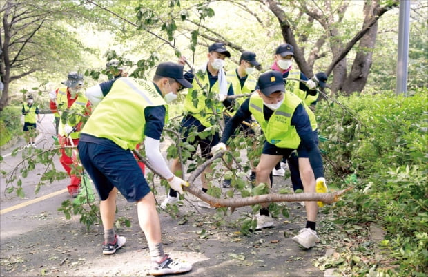 [포토] 태풍 피해 복구 나선 해군