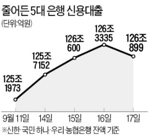 금융당국 구두경고에…줄어든 신용대출