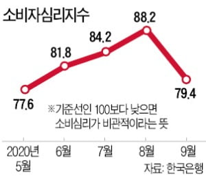 다섯 달 만에 하락세로 돌아선 '소비심리'