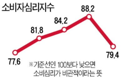 다섯 달 만에 하락세로 돌아선 '소비심리'