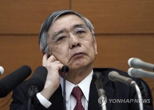 구로다 일본은행 총재 "임기 만료 전 사임 생각 없어"