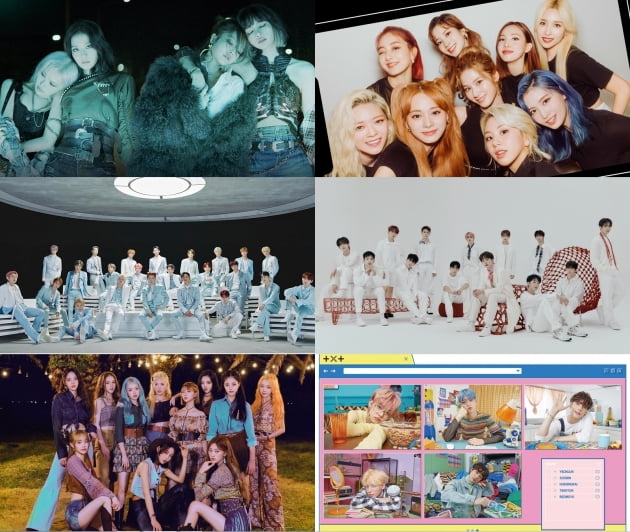 그룹 블랙핑크, 트와이스. NCT, 세븐틴, 이달의 소녀, 투모로우바이투게더 / 사진제공=YG JYP SM 플레디스 블록베리크리에이티브 빅히트 엔터테인먼트