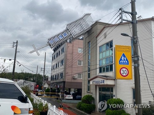 태풍이 할퀴고 간 포항…전신주 부서지고 가로수 뽑혀