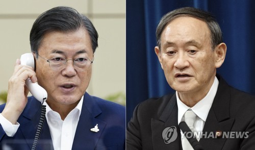 일본 언론 "스가, 한국 견제…한일관계 호전 조짐 안 보여"