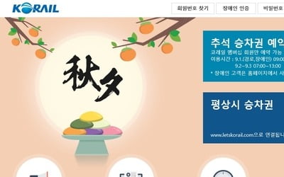 한국철도, 추석 승차권 예매 시작…오늘은 장애인·경로 예매