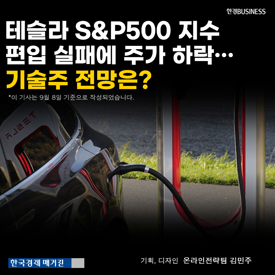 [카드뉴스] 테슬라 S&P500 지수 편입 실패에 주가 하락…기술주 전망은?