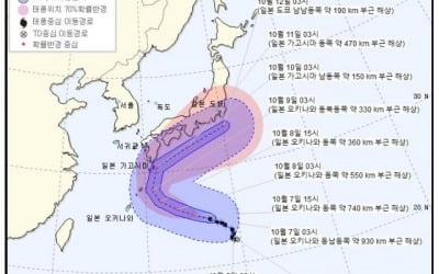 14호 태풍 '찬홈' 일본으로…9일부터 제주도 간접영향