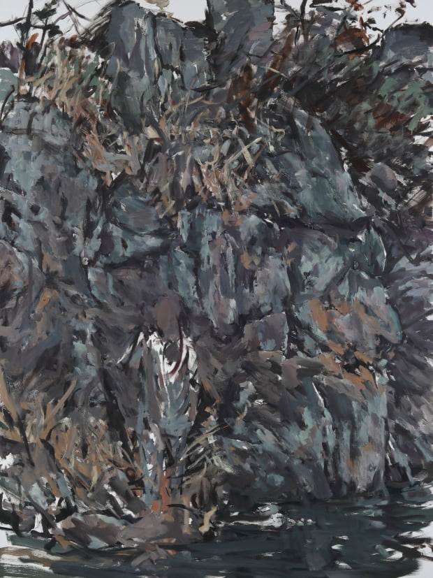 장재민의 '바위의 온도'.  2020, 캔버스에 유채, 259x194cm. 학고재갤러리 제공