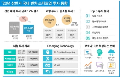 삼정KPMG, "코로나 여파 국내 대형 벤처투자 실종됐다"