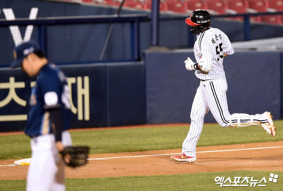 Bang bang!  Chae Eun-sung, who led LG to second place, a home run for 3 consecutive bats [엑's 스토리]