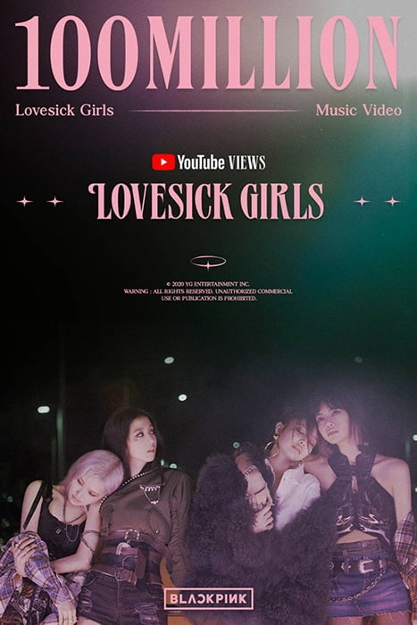 블랙핑크, `Lovesick Girls` 뮤직비디오 1억뷰 돌파…통산 22번째 억대뷰