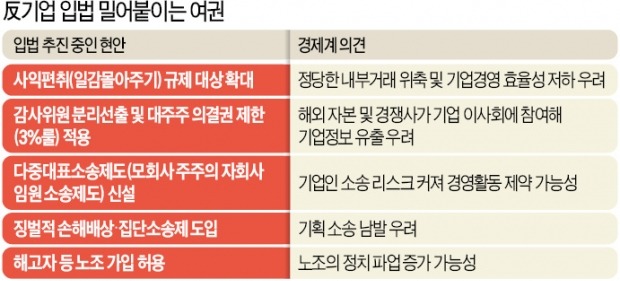 "기업 절박한데 사지로 내몰 때냐"…규제法 폭주에 성난 경제계