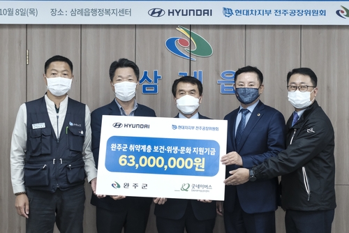 현대車 전주공장, 소외계층 빨래방 사업 등에 6천300만원 쾌척