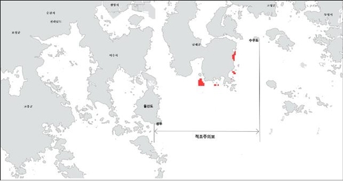 여수 돌산도∼통영 수우도 해역에 적조주의보 발령