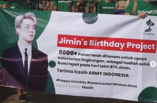 BTS 지민 생일, 인도네시아 팬들 맹그로브 8천그루 식수