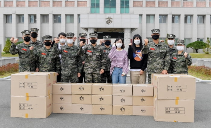 ㈜링거워터 링티, 해병대 제1사단에 2,400만원 상당 링티 기증